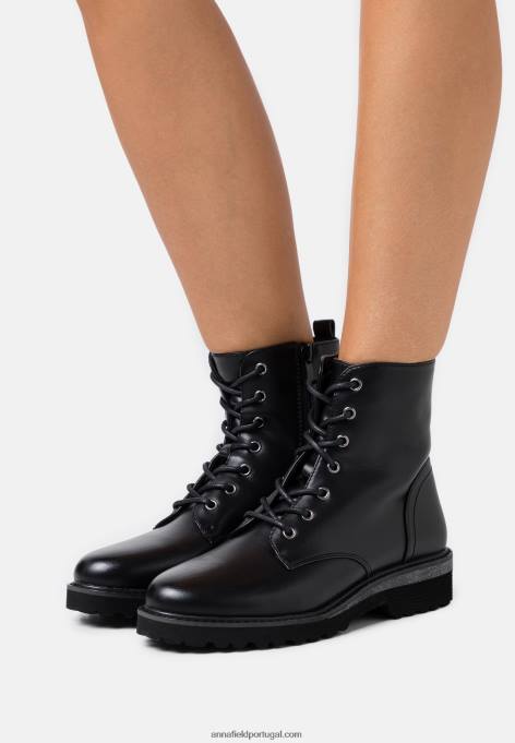 mulheres botas pretas com cadarço F4BZ0D2019 Anna Field