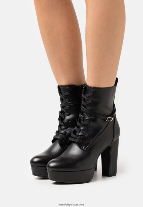 mulheres botas pretas com cadarço F4BZ0D2020 Anna Field