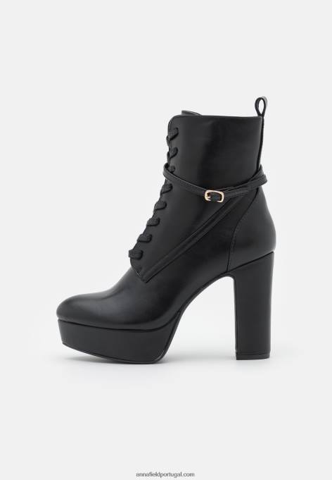 mulheres botas pretas com cadarço F4BZ0D2020 Anna Field