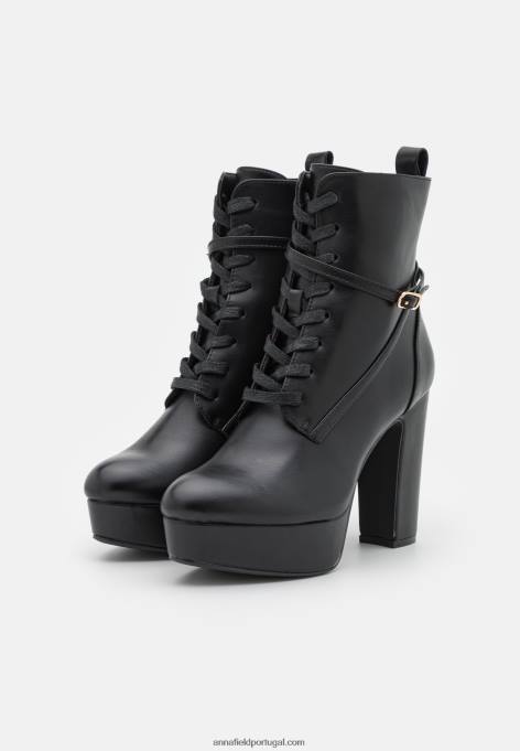 mulheres botas pretas com cadarço F4BZ0D2020 Anna Field