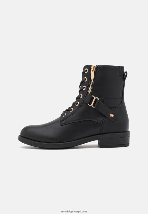 mulheres botas pretas com cadarço F4BZ0D2025 Anna Field