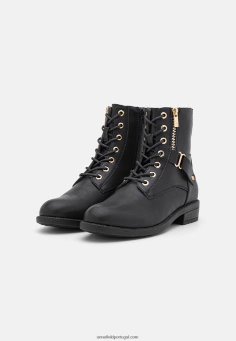 mulheres botas pretas com cadarço F4BZ0D2025 Anna Field