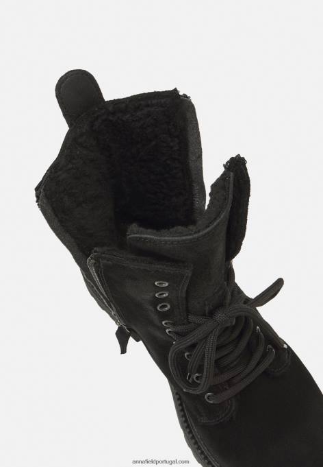 mulheres botas pretas com cadarço F4BZ0D2038 Anna Field