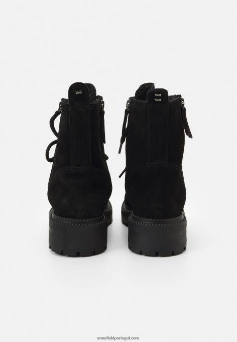 mulheres botas pretas com cadarço F4BZ0D2038 Anna Field