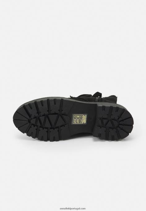 mulheres botas pretas com cadarço F4BZ0D2038 Anna Field