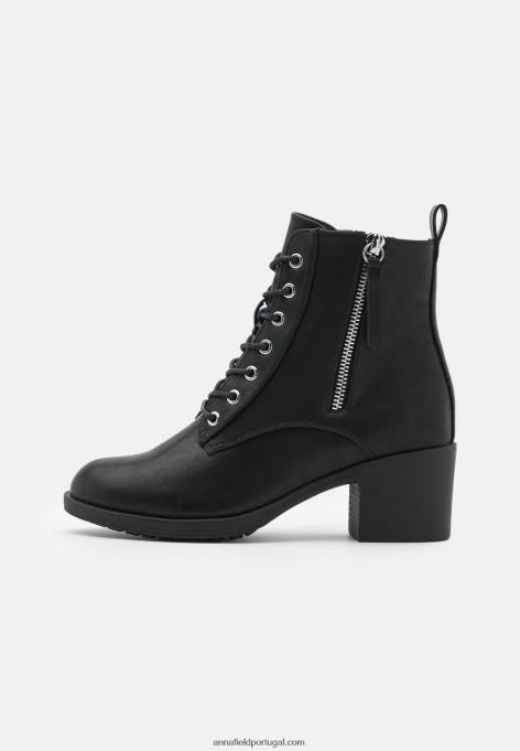 mulheres botas pretas com cadarço F4BZ0D2040 Anna Field