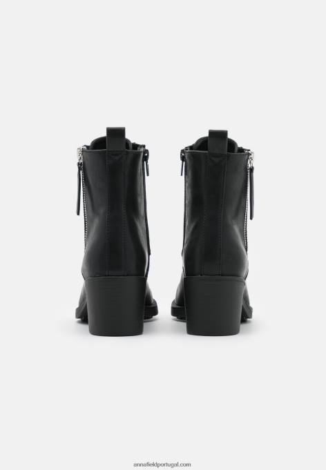 mulheres botas pretas com cadarço F4BZ0D2040 Anna Field