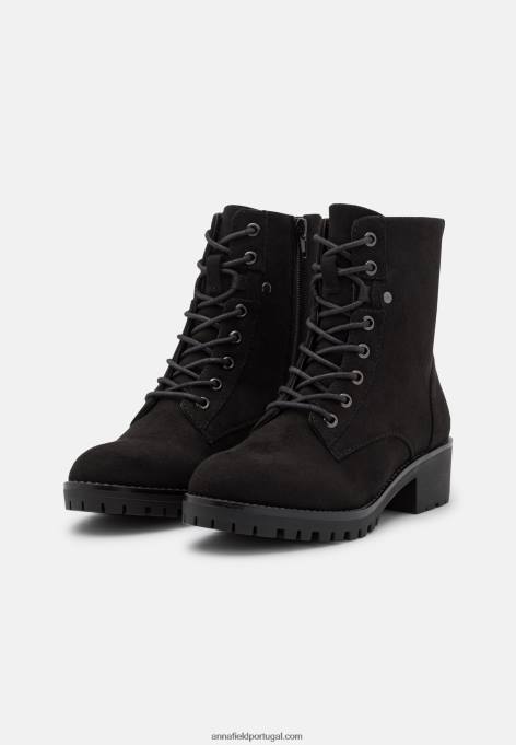 mulheres botas pretas com cadarço F4BZ0D2045 Anna Field
