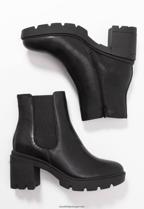 mulheres botim plataforma preto F4BZ0D2060 Anna Field
