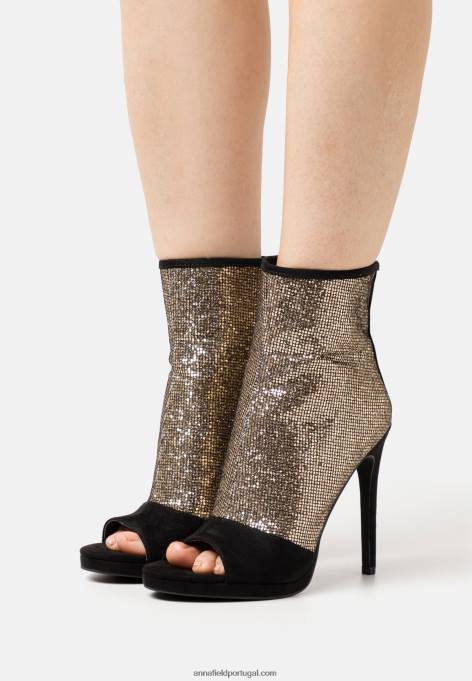mulheres botins clássicos de ouro F4BZ0D1915 Anna Field