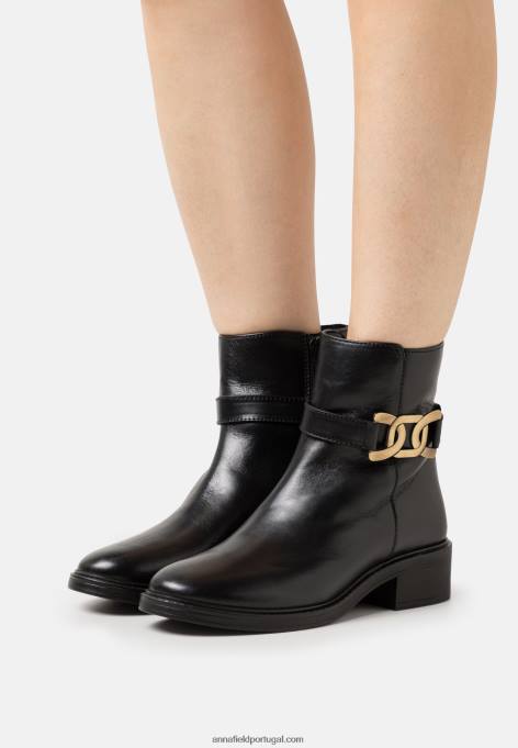 mulheres botins clássicos em pele pretos F4BZ0D1963 Anna Field