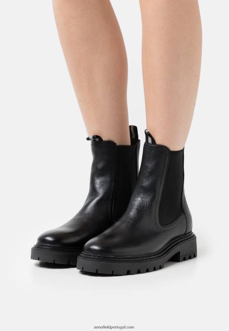 mulheres botins clássicos em pele pretos F4BZ0D1971 Anna Field