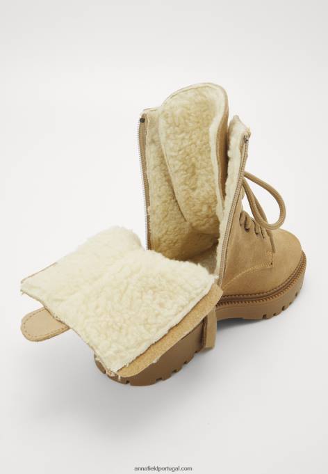 mulheres botins com cadarço bege F4BZ0D2028 Anna Field