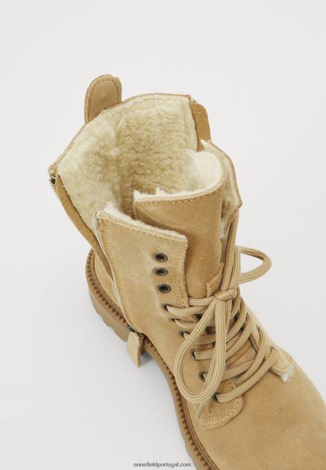 mulheres botins com cadarço bege F4BZ0D2028 Anna Field