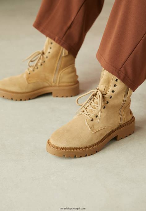 mulheres botins com cadarço bege F4BZ0D2028 Anna Field