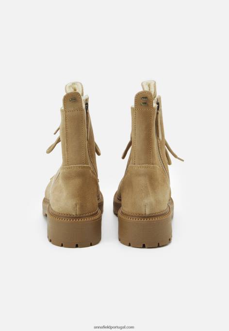 mulheres botins com cadarço bege F4BZ0D2028 Anna Field