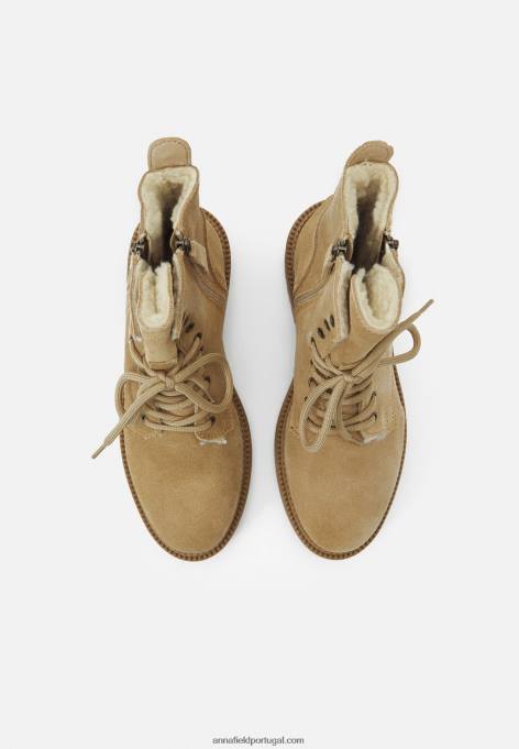 mulheres botins com cadarço bege F4BZ0D2028 Anna Field
