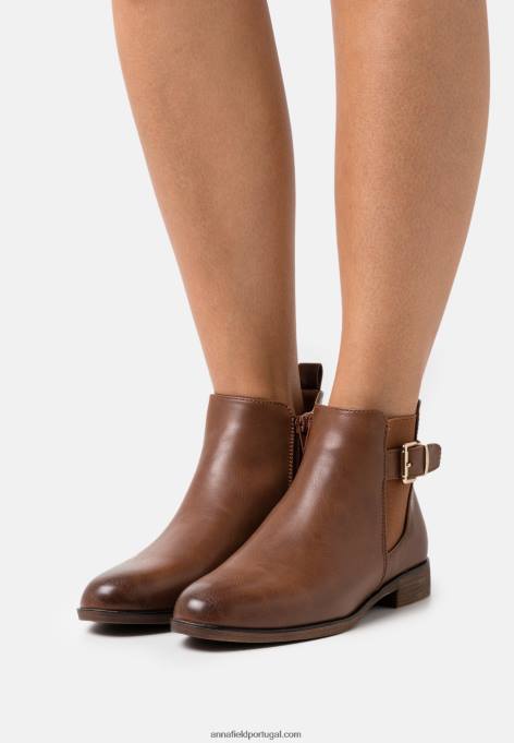 mulheres botins conforto conhaque F4BZ0D1899 Anna Field