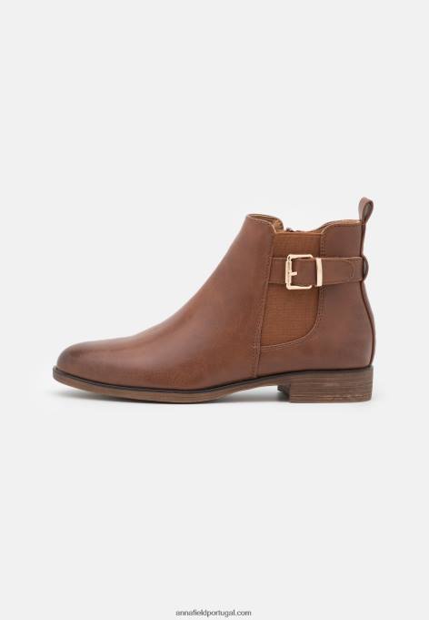 mulheres botins conforto conhaque F4BZ0D1899 Anna Field