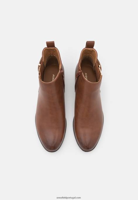 mulheres botins conforto conhaque F4BZ0D1899 Anna Field