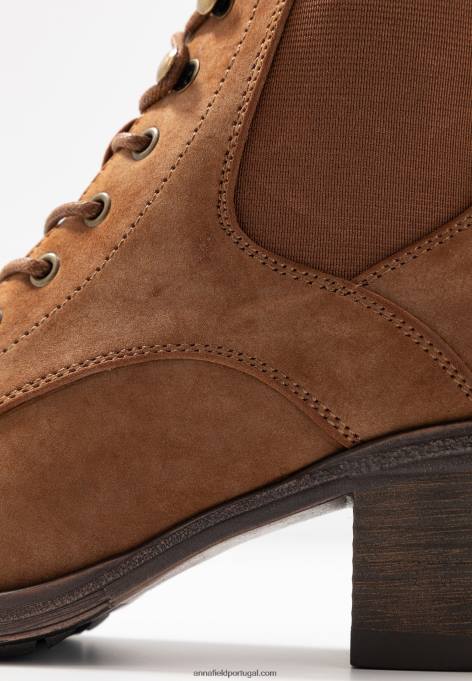 mulheres botins conhaque F4BZ0D1914 Anna Field