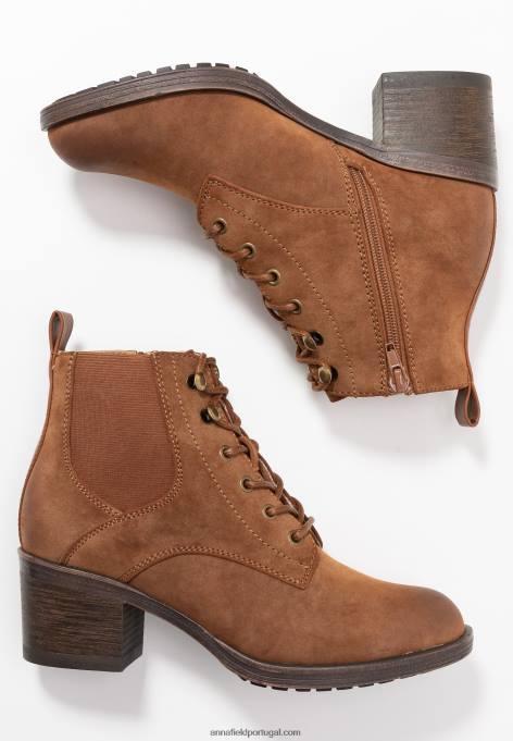 mulheres botins conhaque F4BZ0D1914 Anna Field