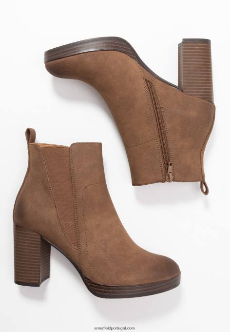 mulheres botins conhaque F4BZ0D1991 Anna Field
