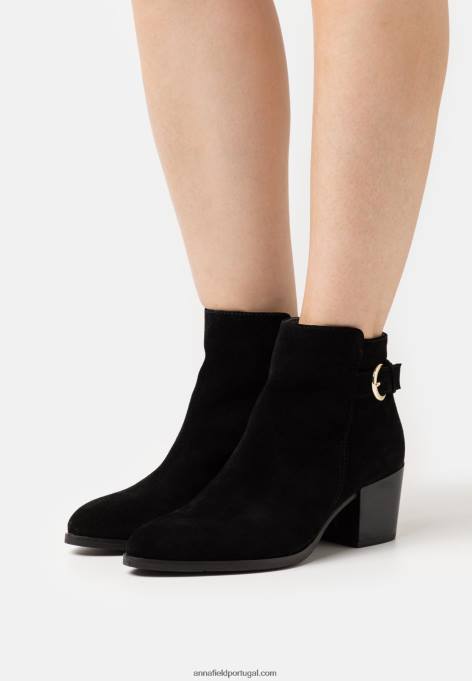 mulheres botins de couro preto F4BZ0D1964 Anna Field