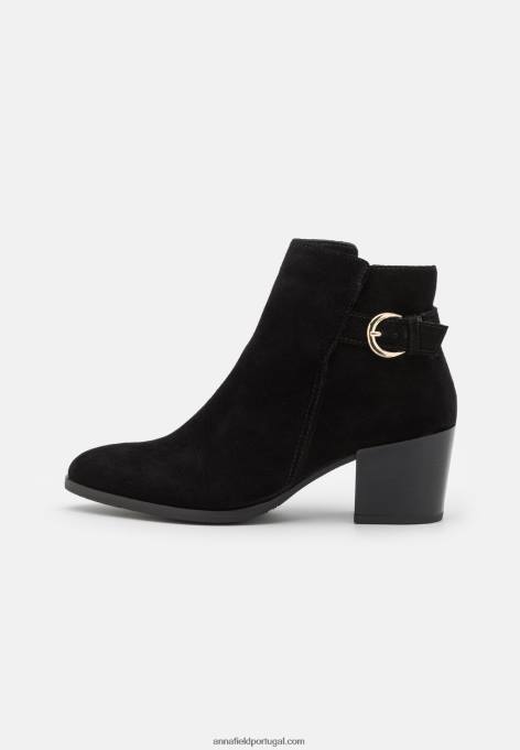 mulheres botins de couro preto F4BZ0D1964 Anna Field