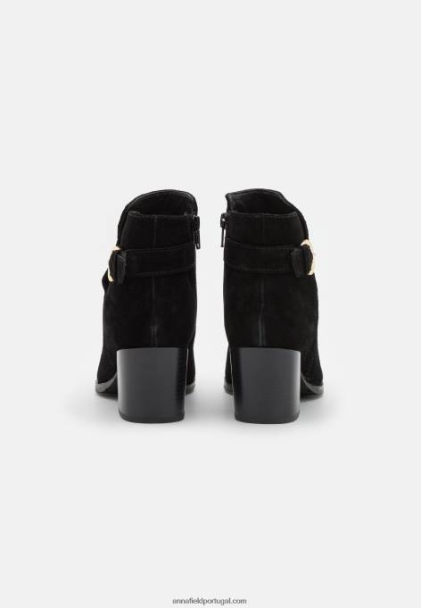 mulheres botins de couro preto F4BZ0D1964 Anna Field