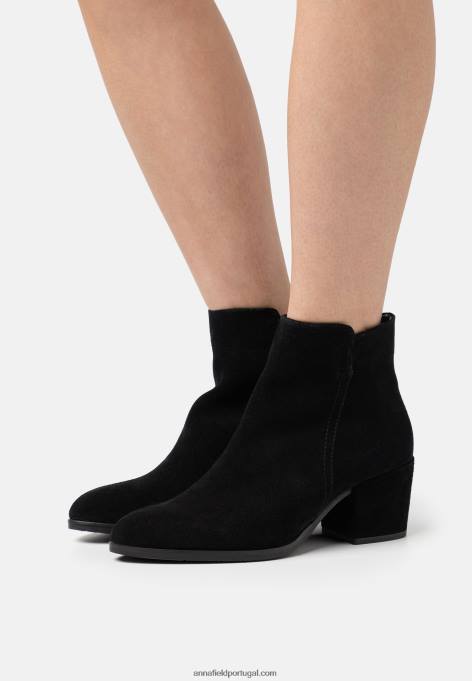 mulheres botins de couro preto F4BZ0D1978 Anna Field