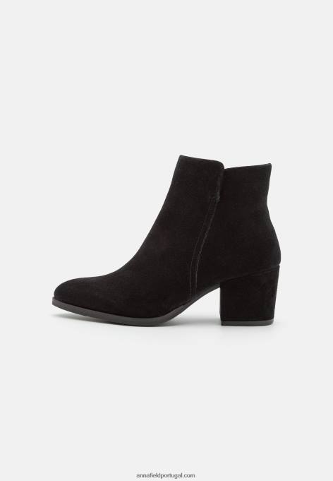 mulheres botins de couro preto F4BZ0D1978 Anna Field