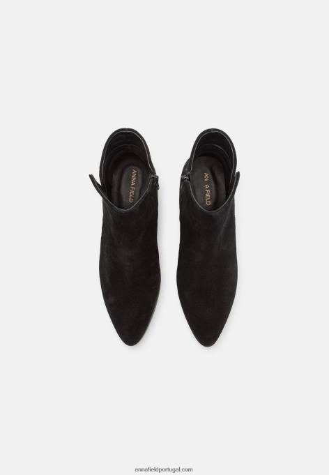mulheres botins de couro preto F4BZ0D1978 Anna Field