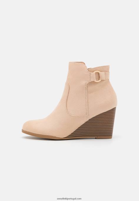mulheres botins de cunha bege F4BZ0D1902 Anna Field