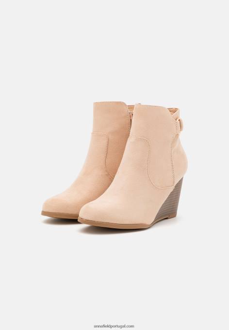 mulheres botins de cunha bege F4BZ0D1902 Anna Field