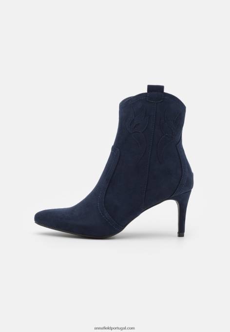 mulheres botins de salto alto azul escuro F4BZ0D2047 Anna Field