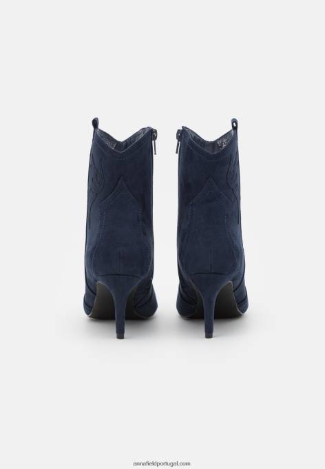 mulheres botins de salto alto azul escuro F4BZ0D2047 Anna Field