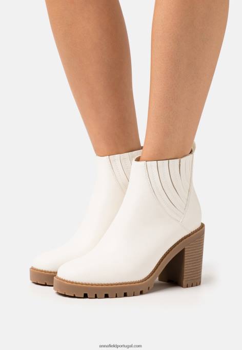 mulheres botins de salto alto branco F4BZ0D1960 Anna Field