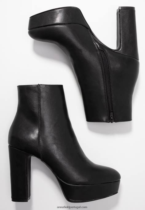 mulheres botins de salto alto preto F4BZ0D2059 Anna Field