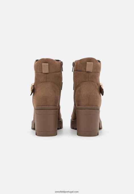 mulheres botins taupe com cadarço F4BZ0D1907 Anna Field