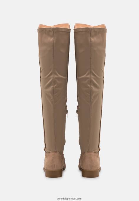 mulheres bota over the knee bege F4BZ0D2237 Anna Field
