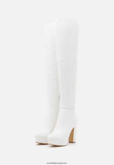 mulheres bota over the knee branca F4BZ0D2233 Anna Field