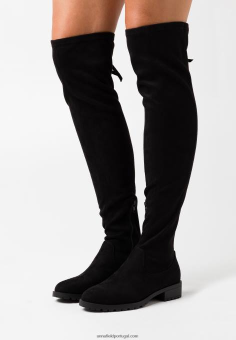 mulheres bota over the knee preta F4BZ0D2229 Anna Field