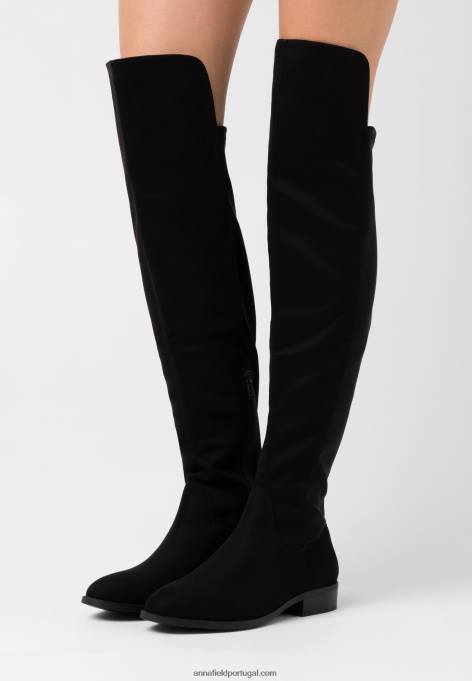 mulheres bota over the knee preta F4BZ0D2230 Anna Field