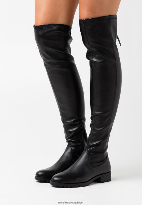 mulheres bota over the knee preta F4BZ0D2231 Anna Field