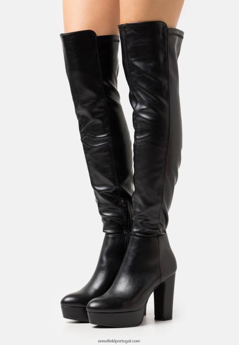mulheres bota over the knee preta F4BZ0D2232 Anna Field