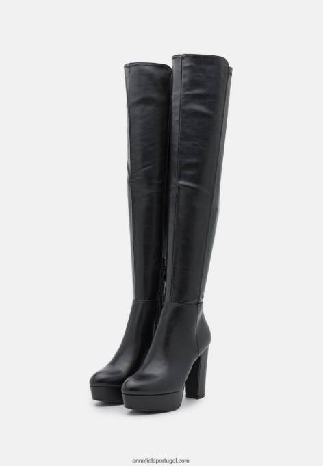 mulheres bota over the knee preta F4BZ0D2232 Anna Field