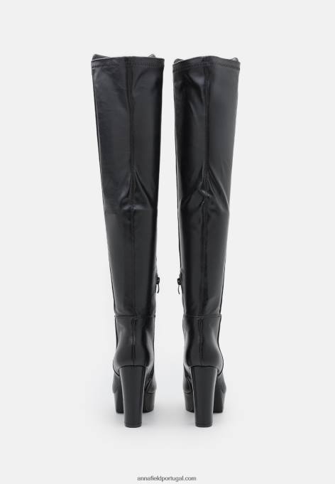 mulheres bota over the knee preta F4BZ0D2232 Anna Field