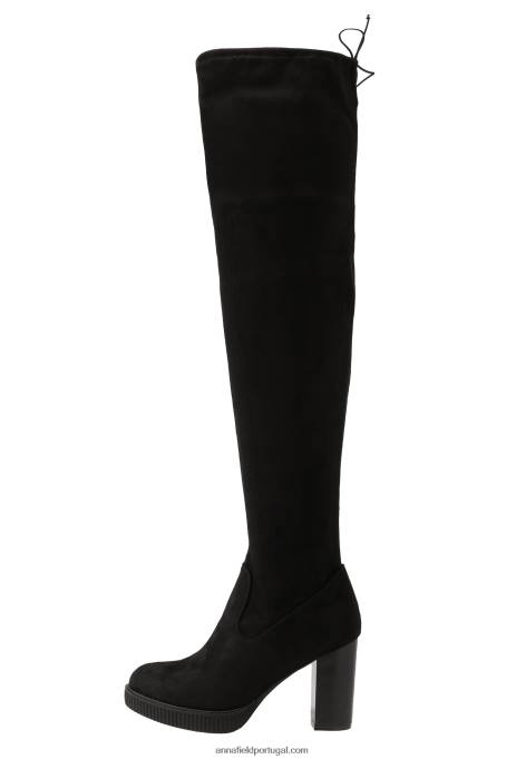mulheres bota over the knee preta F4BZ0D2236 Anna Field