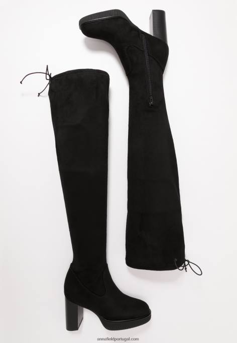 mulheres bota over the knee preta F4BZ0D2236 Anna Field